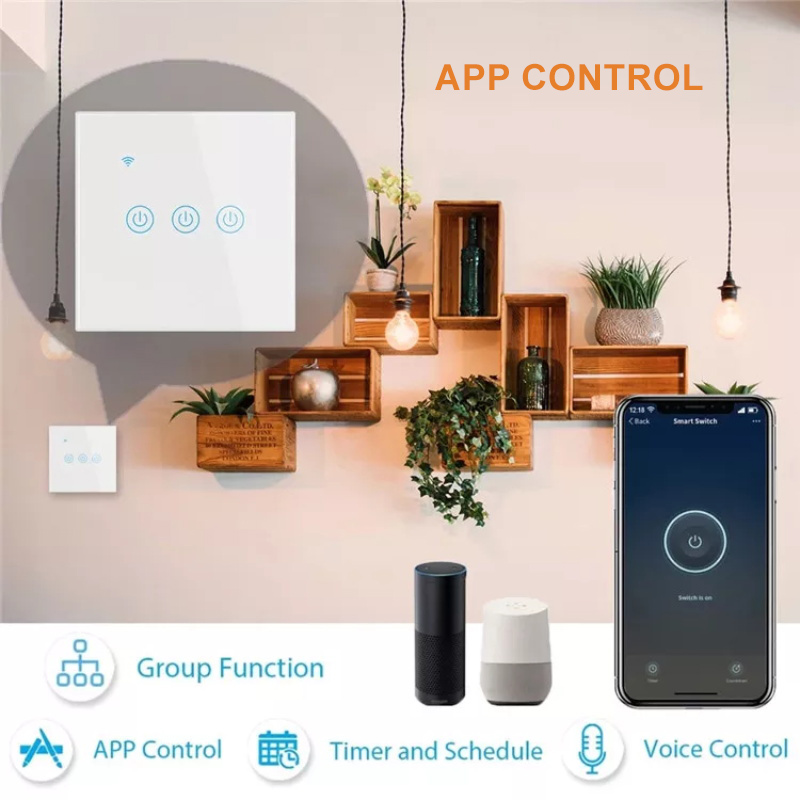WiFi Smart EU Touch Glass Switch Panel 1-4 Gang(RSH-SP001-004-EU )